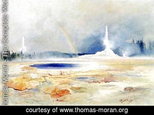 Thomas Moran - The Castle Geyser, Fire Hole Basin