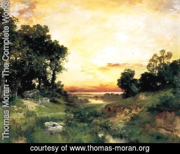 Thomas Moran - Sunset, Long Island Sound