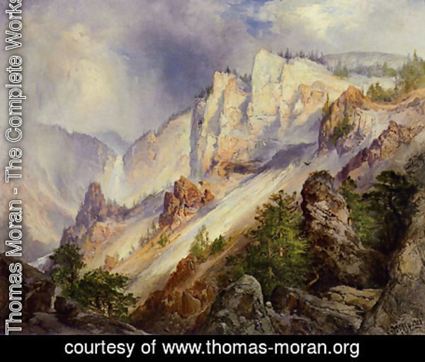 Thomas Moran - A Passing Shower in the Yellowstone Canyon