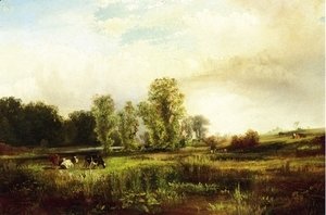 Thomas Moran - Summer Landscape with Cows