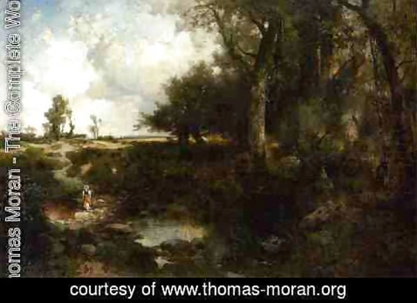 Thomas Moran - Crossing The Brook Near Plainfield  New Jersey
