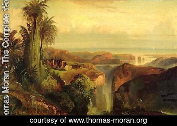 Thomas Moran - Indians On A Cliff