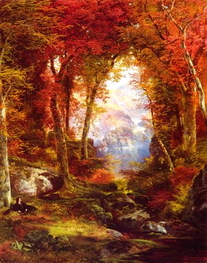 Thomas Moran - The Autumnal Woods (Under The Trees)