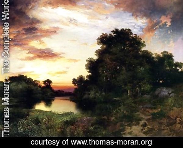 Thomas Moran - Sunset on Long Island