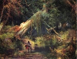 Thomas Moran - Slave Hunt, Dismal Swamp, Virginia
