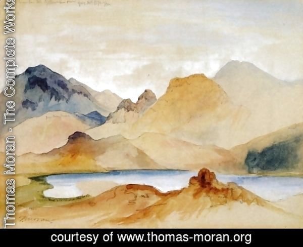 Thomas Moran - Cinnabar Mountain, Yellowstone River