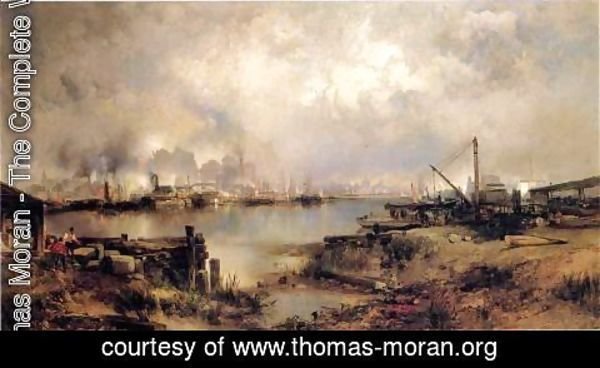 Thomas Moran - Lower Manhattan from Communipaw, New Jersey