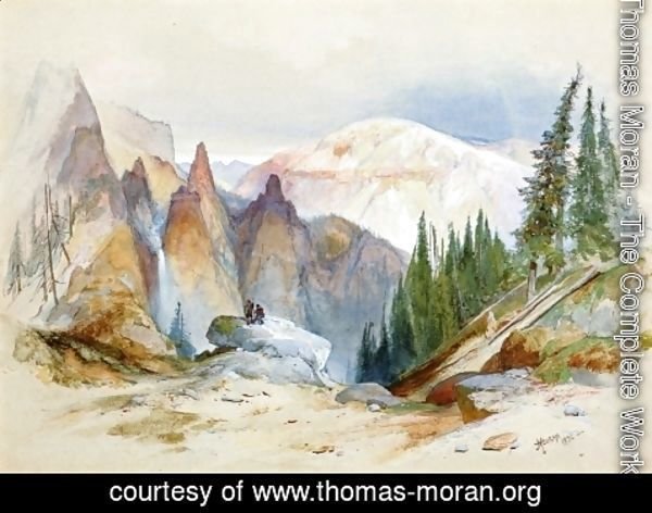 Thomas Moran - Tower Falls and Sulphur Mountain, Yellowstone