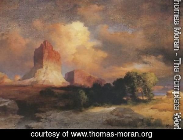Thomas Moran - Sunset Cloud Green River Wyoming