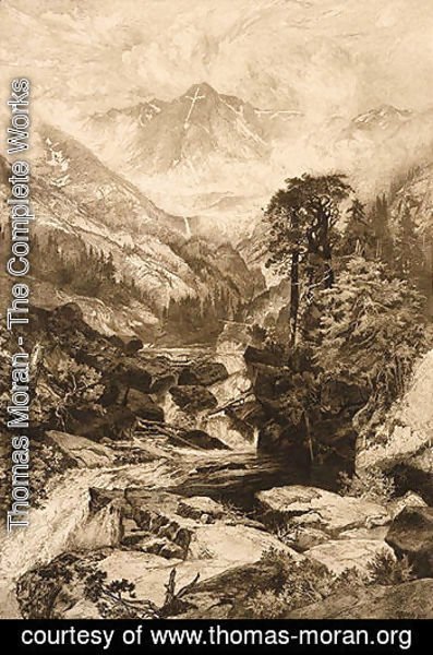 Thomas Moran - Mountain of the Holy Cross, Colorado, 1888 etch