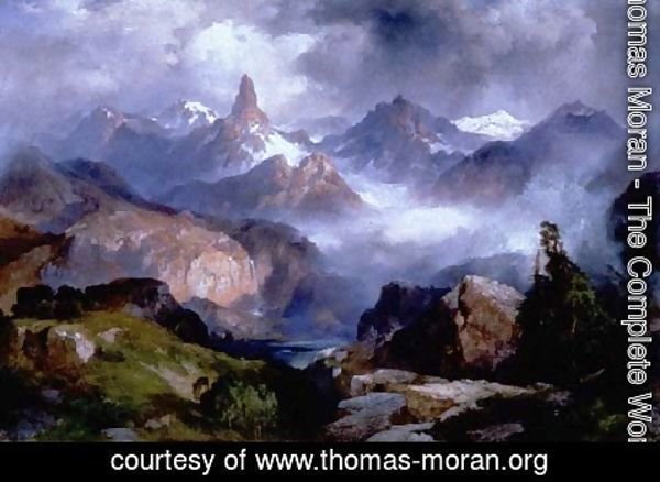 Thomas Moran - Index Peak, Yellowstone National Park,
