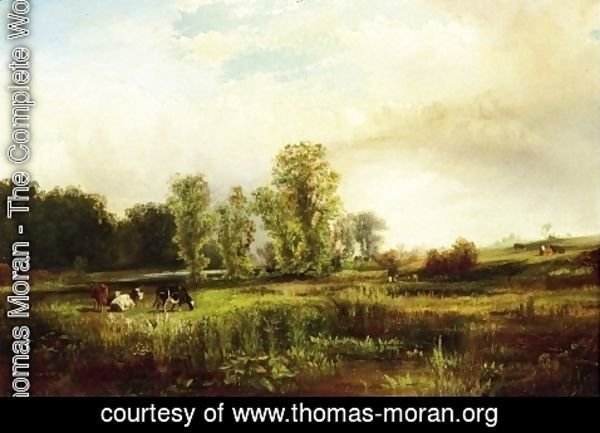 Thomas Moran - Summer Landscape with Cows