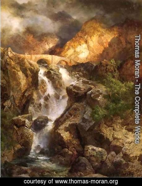 Thomas Moran - Cascading Water
