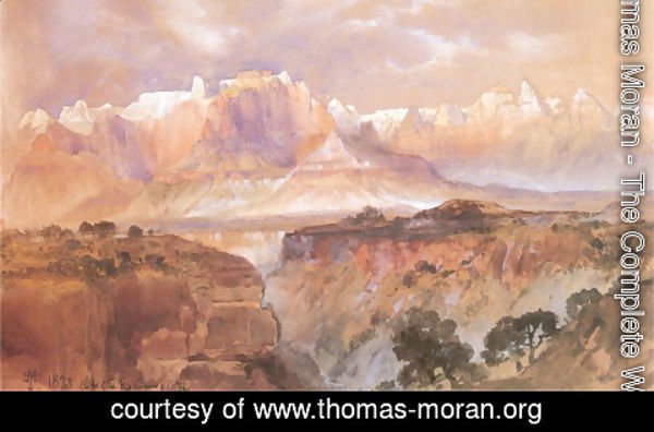 Thomas Moran - Cliffs Of The Rio Virgin  South Utah